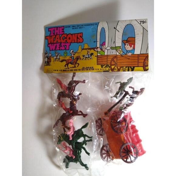 Other - The Wagons West Plastic Toy Play Set Horses StageCoach Sealed Hong Kong 1970's